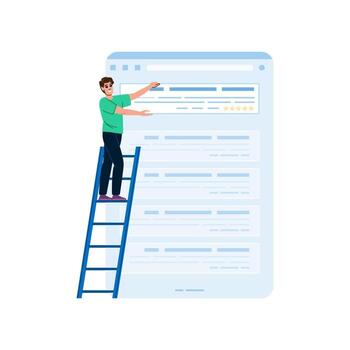 web desarrollador actualización sitio web código, trabajando en usuario interfaz diseño, mejorando en línea usuario experiencia vector