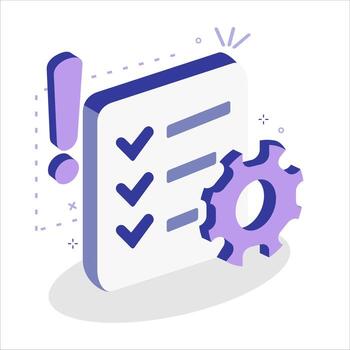 Clean Semi-3D Workflow Checklist Icon for Task Automation Apps vector