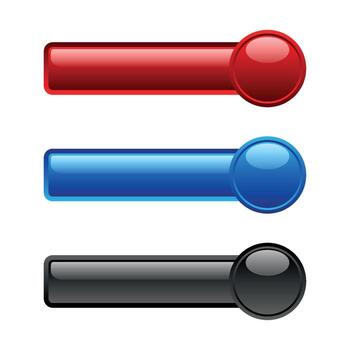 Set Circle and Rectangle Blank Button Website Template vector