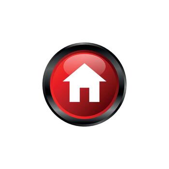 Red Circle home button web template vector