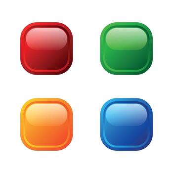 Set Square Blank Button Website Template vector