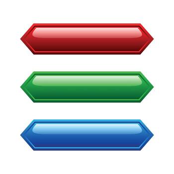 Set Hexagonal Blank Button Website Template vector