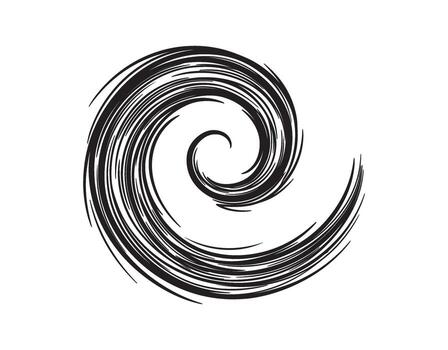 Curly design element, a swirl or curl, set against a white background vector