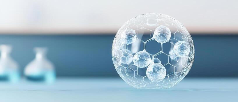 Photorealistic bubbles in liquid forming unique structures, volatile organic compounds photo