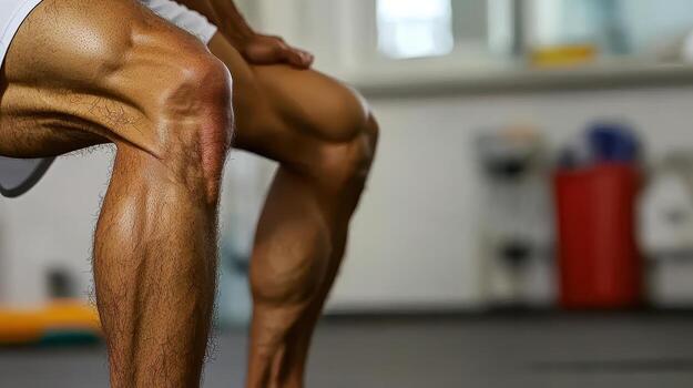 Knee stretch exercise for hamstring flexibility and strength photo