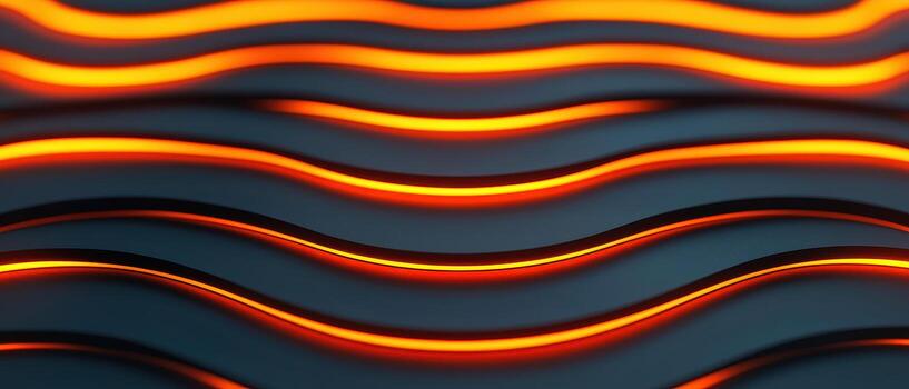 Molten metal waves glowing in dynamic close up with radiant orange light and dark background photo