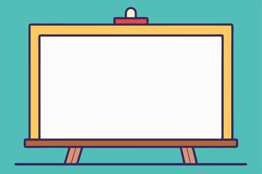 Blank Whiteboard on Easel, Ready for Your Message, Bright and Cheerful Classroom or Office Setting vector
