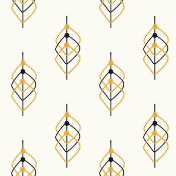 Textile abstract scandinavian pattern, cream background with geometric pattern of rhombuses and circles. vector