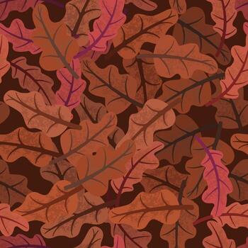 Seamless pattern with autumn oak leaves creating a warm fall atmosphere vector