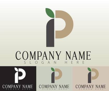 Logo combining the letters P and I into a single abstract symbol. vector