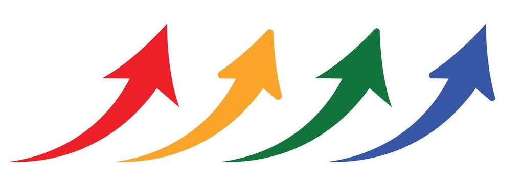 Abstract upward curve arrow design infographic growth concept vectors