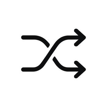 Shuffle icon representing randomness, change, and flexibility in design for various applications vector