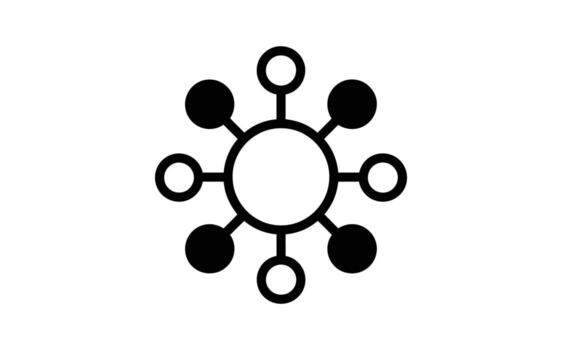 Abstract network symbol with connection points, perfect for data visualization and design vector