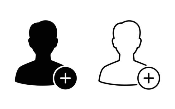 Add User Icon with Plus Sign Modern, Clean, and Simple Design for Digital Interface vector