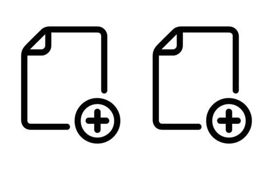 Adding new document file icon with plus sign creating modern digital interface design vector