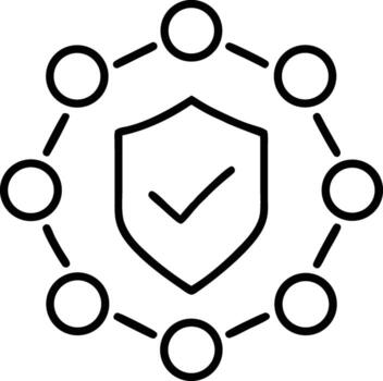 Cybersecurity Shield Icon for Secure Network and Data Protection vector