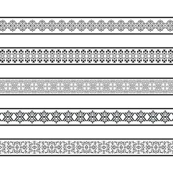 decorativo ornamental fronteras con intrincado detalles y elegante diseños modelo elementos vector