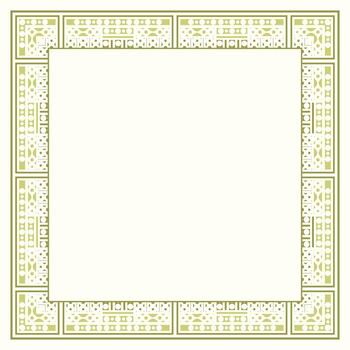 Elegant Geometric Ornamented Square Frame Border with Circle and Rectangle Details vector