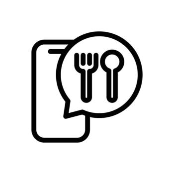 online food mobile service outline icon design good for web or mobile app vector