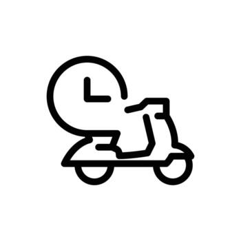 scooter and time outline icon design good for web or mobile app vector