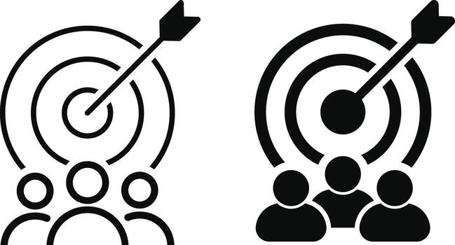target audience group icon. user research and market analysis targeting team. focus group strategy and target audience marketing vector