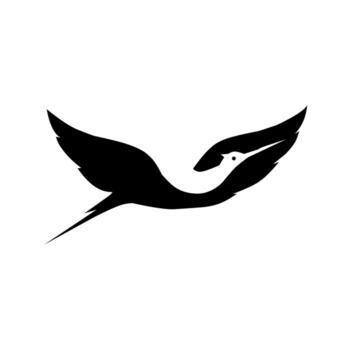 Minimalist black silhouette of a bird in flight with extended wings. Elegant and dynamic design suitable for logos, nature brands, wildlife projects, and artistic use. vector