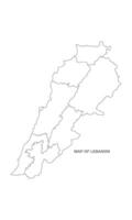 White background of lebanon map with line art design vector