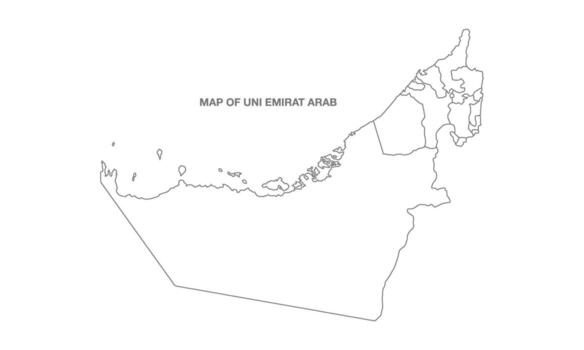White background of uni emirat arab map with line art design vector