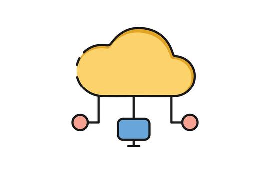 Cloud Computing Server Icon for web and mobile apps design on white vector