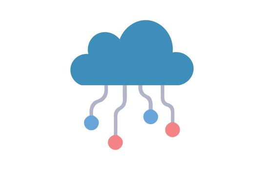 nube informática plano icono imagen, información tecnología icono aislado en blanco antecedentes vector