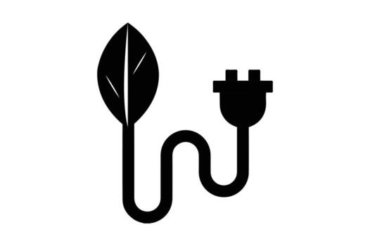 Leaf flame with power socket icon vector