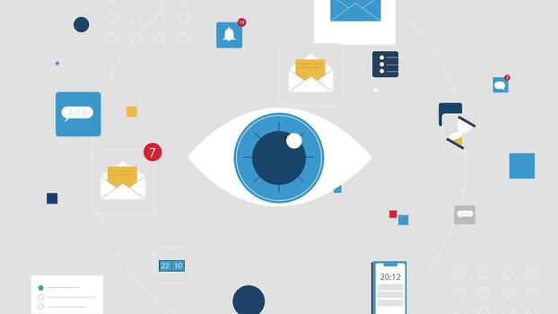 Digital Eye Monitoring Notifications and Communication vector