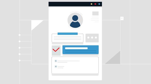 User Profile Interface with Checkmark and Input Fields vector