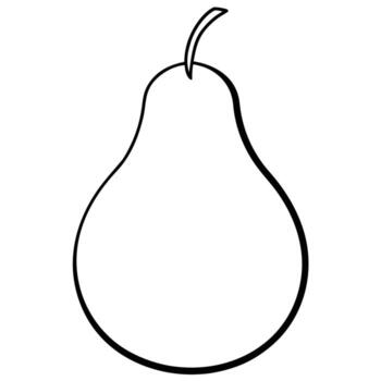 Black outline of a pear with a stem on a white background vector