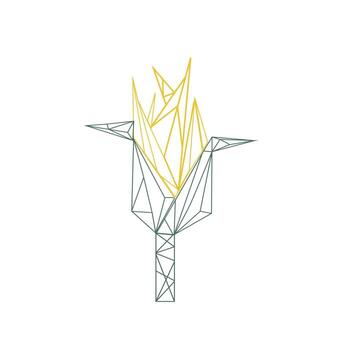 Geometric abstract corn line work design vector