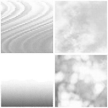 Halftone Pattern. Set of Dots. Dotted Texture on White Background. Overlay Grunge Template. Distress Linear Design. Fade Monochrome Points. Pop Art Backdrop Texture. vector