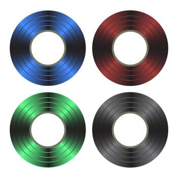 Colored Scotch Tape Set Isolated on White Background. Insulating Roll. vector