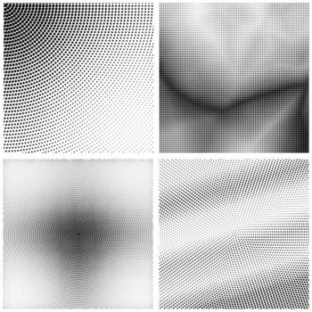 Halftone Pattern. Set of Dots. Dotted Texture on White Background. Overlay Grunge Template. Distress Linear Design. Fade Monochrome Points. Pop Art Backdrop. Dots Set vector