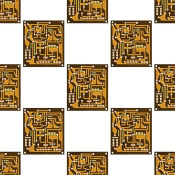 circuito tablero sin costura modelo en blanco antecedentes. plano diseño. moderno computadora tecnología antecedentes. alto tecnología impreso símbolo. vector