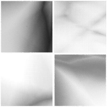 Halftone Pattern. Set of Dots. Dotted Texture on White Background. Overlay Grunge Template. Distress Linear Design. Fade Monochrome Points. Pop Art Backdrops. vector