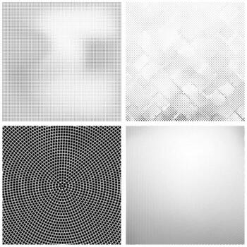 Halftone Pattern. Set of Dotted. Dotted Texture on White Background. Overlay Grunge Template. Distress Linear Design. Fade Monochrome Points. Pop Art Backdrop. vector
