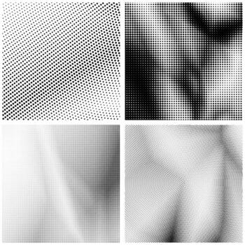 Halftone Pattern. Set of Dots. Dotted Texture on White Background. Overlay Grunge Template. Distress Linear Designs. Fade Monochrome Points. Pop Art Backdrop. vector