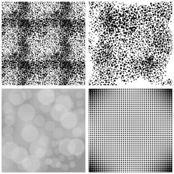 Halftone Pattern. Set of Dots. Dotted Texture on White Background. Overlay Grunge Template. Distress Linear Design. Fade Monochrome Points. Point Pop Art Backdrop. vector