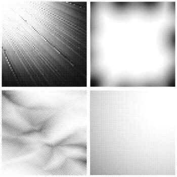 Halftone Pattern. Set of Dots. Dotted Texture on White Background. Overlay Grunge Template. Distress Linear Design. Fade Monochrome Points. Dotted Pop Art Backdrop. vector