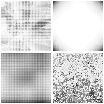 Halftone Pattern. Set of Dots. Dotted Texture on White Background. Overlay Grunge Template. Distress Linear Design. Fade Monochrome Points. Pop Art Backdrop Texture vector