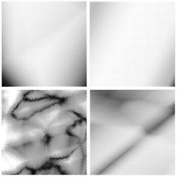 Halftone Pattern. Set of Dots. Dotted Texture on White Background. Overlay Grunge Template. Distress Linear Design. Fade Monochrome Points. Pop Art Backdrop. Halftone Patterns vector