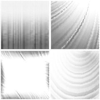 Halftone Pattern. Set of Dots. Dotted Texture on White Background. Overlay Grunge Template. Distress Linear Design. Wave Fade Monochrome Points. Pop Art Backdrop. vector