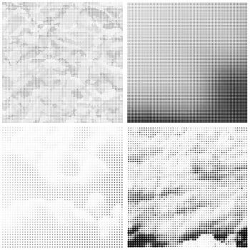 Halftone Pattern. Set of Dots. Dotted Texture on White Background. Overlay Grunge Template. Distress Linear Design. Fade Monochrome Black Points. Pop Art Backdrop. vector
