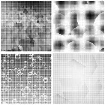 Halftone Pattern. Set of Dots. Dotted Texture on White Background. Overlay Grunge Template. Distress Linear Design. Fade Monochrome Set Points. Pop Art Backdrop. vector