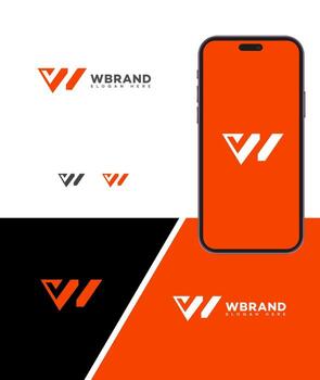 Creative Branding Abstract W Monogram for App vector